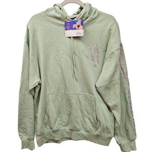 Nickelodeon SpongeBob SquarePants Rhinestone Green Mint Hoodie Womens Size Large